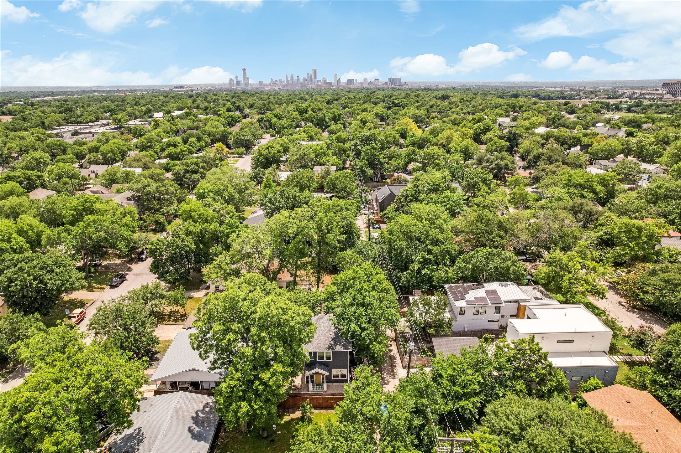 5512 Duval Street, Unit 2 Austin, TX 78751 - Photo 36 of 39 an aerial view of a houses with a yard