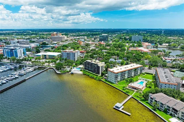 a view of a city with lake view