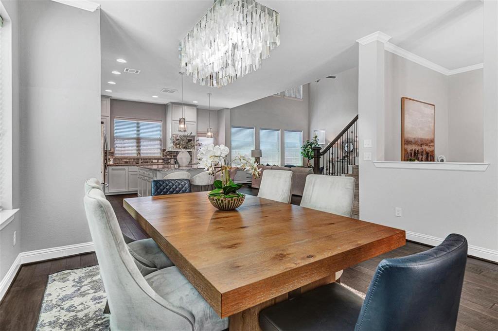 3613 Gloucester Road Richardson, TX 75082 - Photo 7 of 34 Gorgeous, open dining room with fabulous chandelier