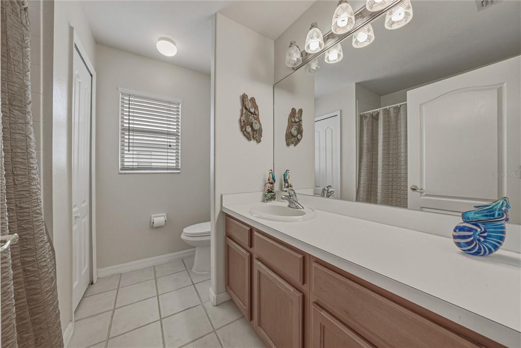 1542 Swamp Rose Lane Trinity, FL 34655 - Photo 46 of 64 a bathroom with a sink a light fixture and a mirror