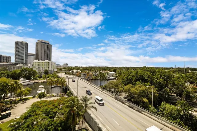 a view of a city from a balcony