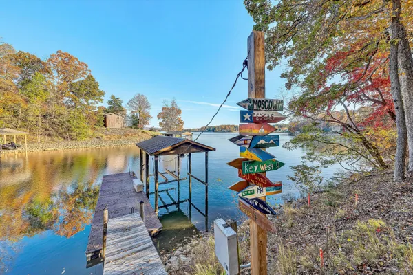 a front view of a house with lake view