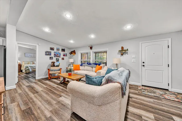 a living room with furniture