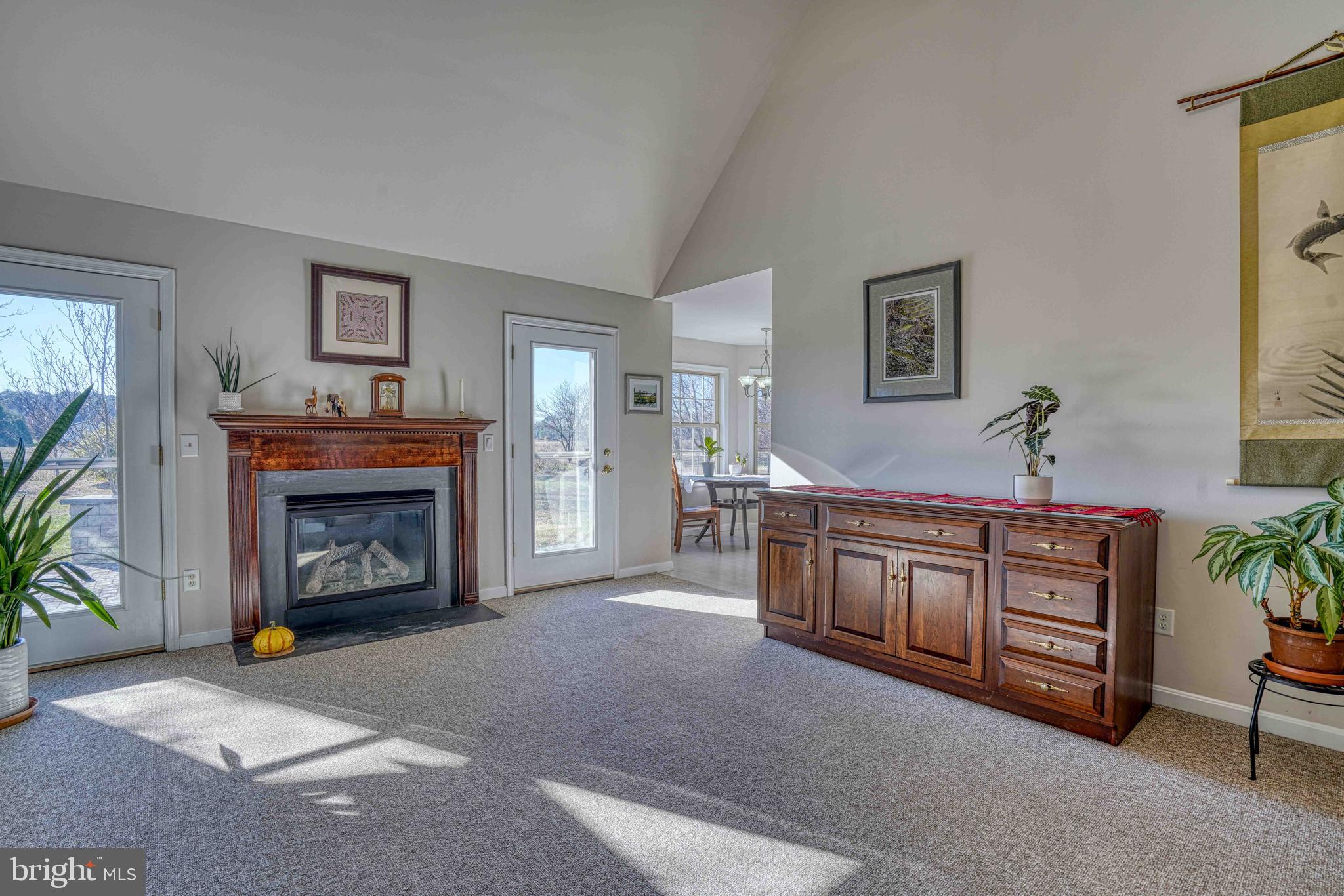 36620 Robin Hood Road Delmar, DE 19940 - Photo 15 of 48 a spacious bedroom with a fireplace and a chandelier