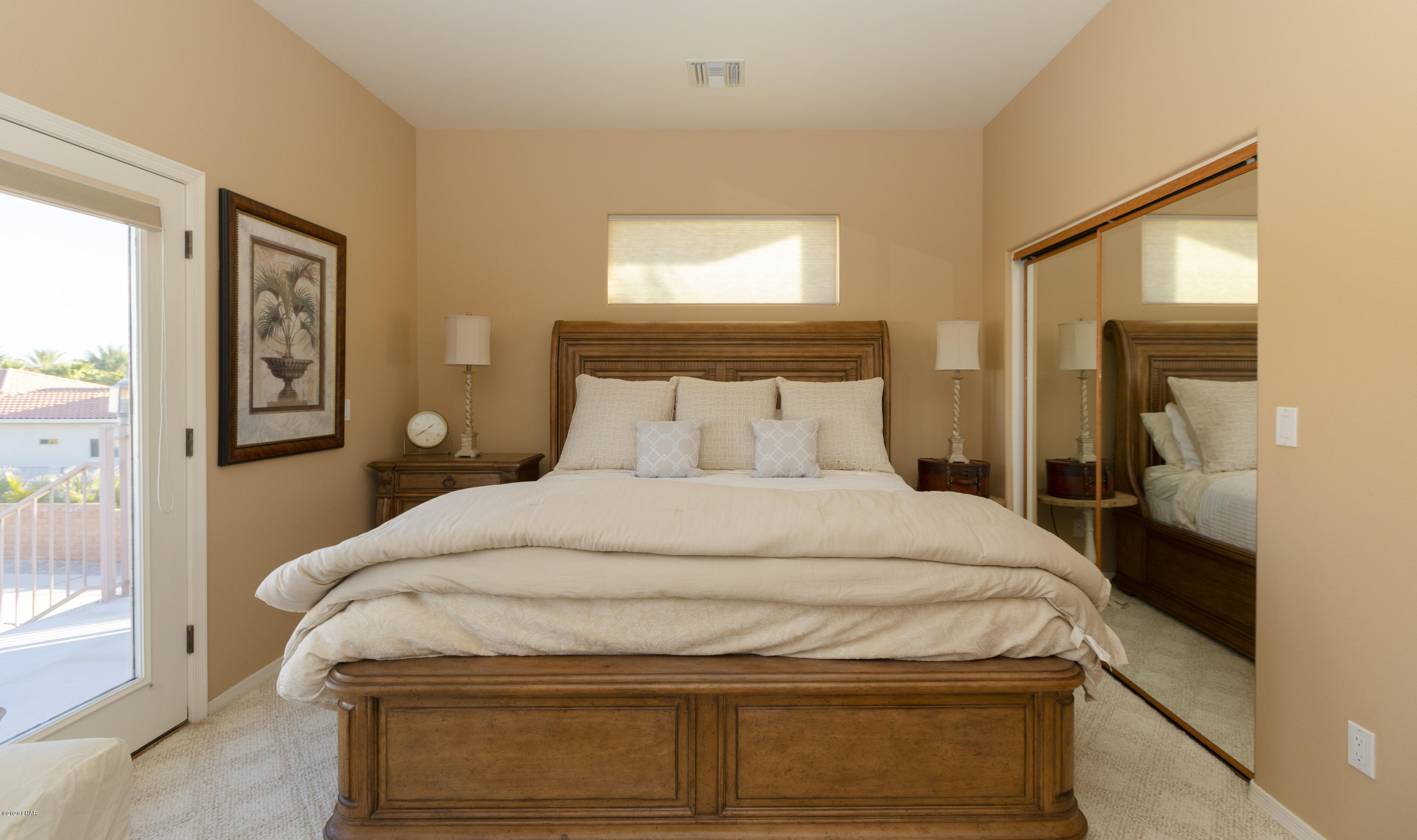 9843 Dike Road Mohave Valley, AZ 86440 - Photo 45 of 96 Main House Guest Bedroom with Balcony