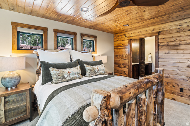 2031 South Quakie Road Koosharem, UT 84744 - Photo 33 of 33 Wood-paneled ceiling with recessed lighting and a ceiling fan