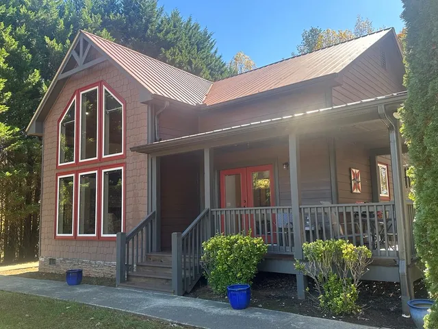 a front view of a house