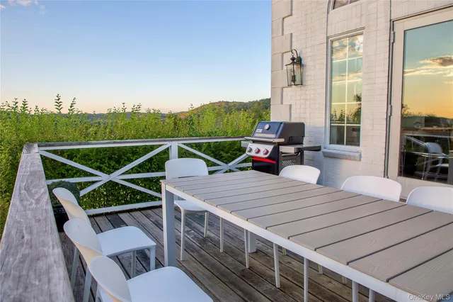 a outdoor view with a sitting space