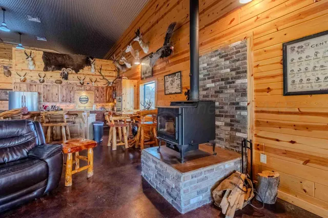 a view of city and green space