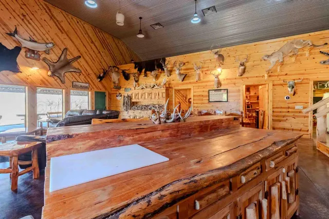 a view of a field with an ocean