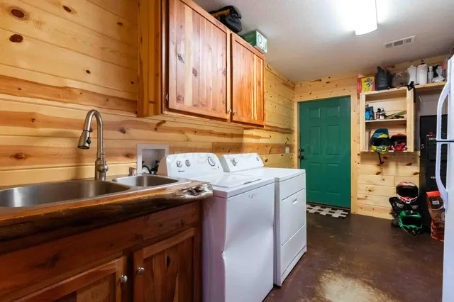 a view of a garden with an outdoor space