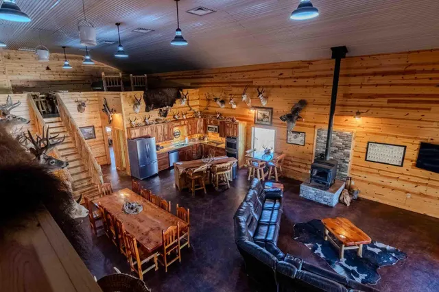 a view of a lake with a city