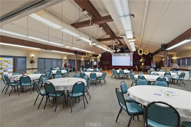 a view of a dining area with furniture
