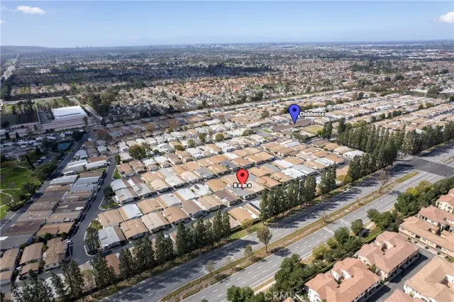 an aerial view of a city