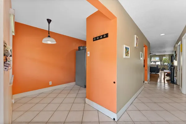 a view of a hallway with closet