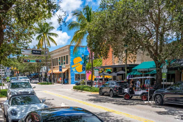 a view of street with shops