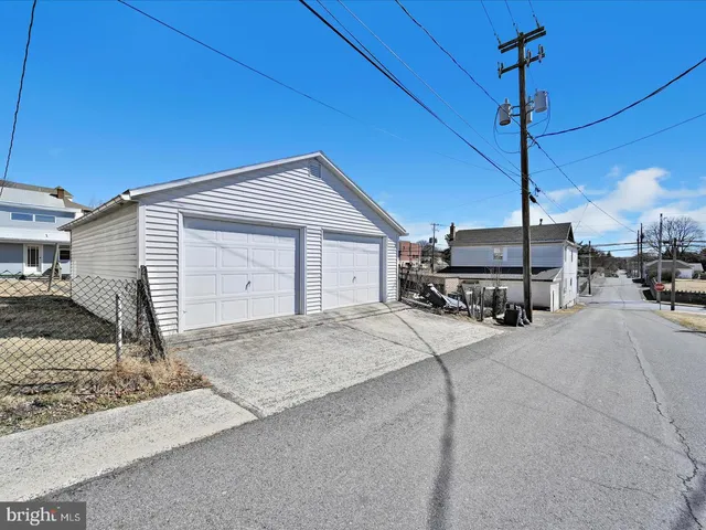 a view of a wooden shelves