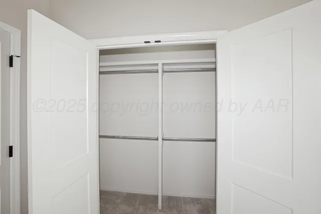 a room with a closet