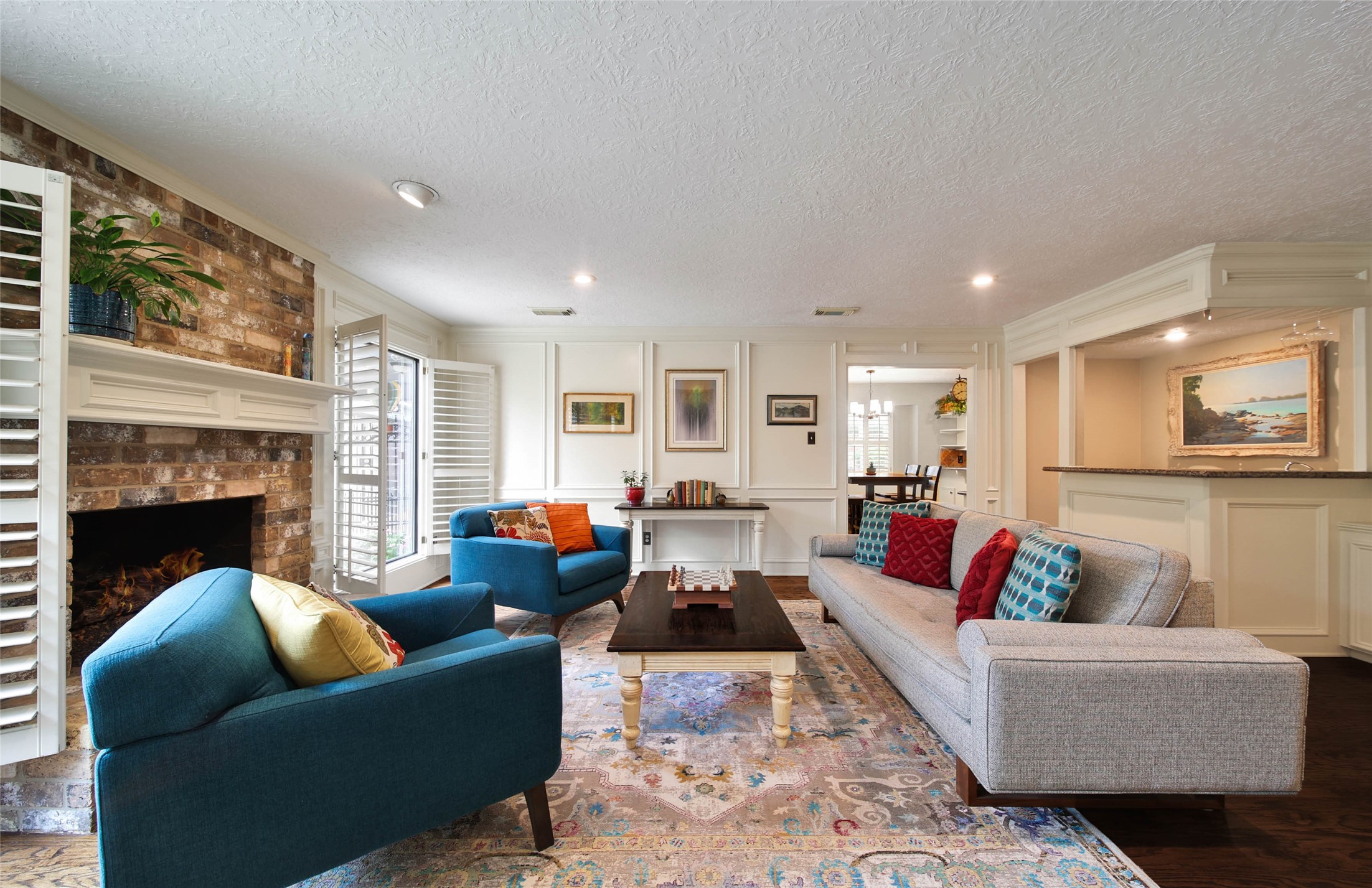 17007 Windrow Drive Spring, TX 77379 - Photo 7 of 46 a living room with furniture and a fireplace