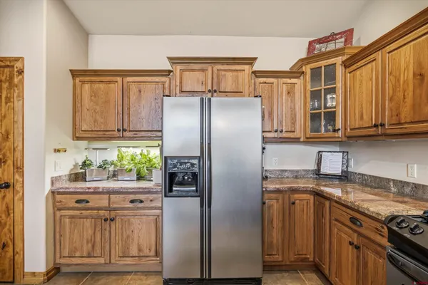 an aerial view of a house