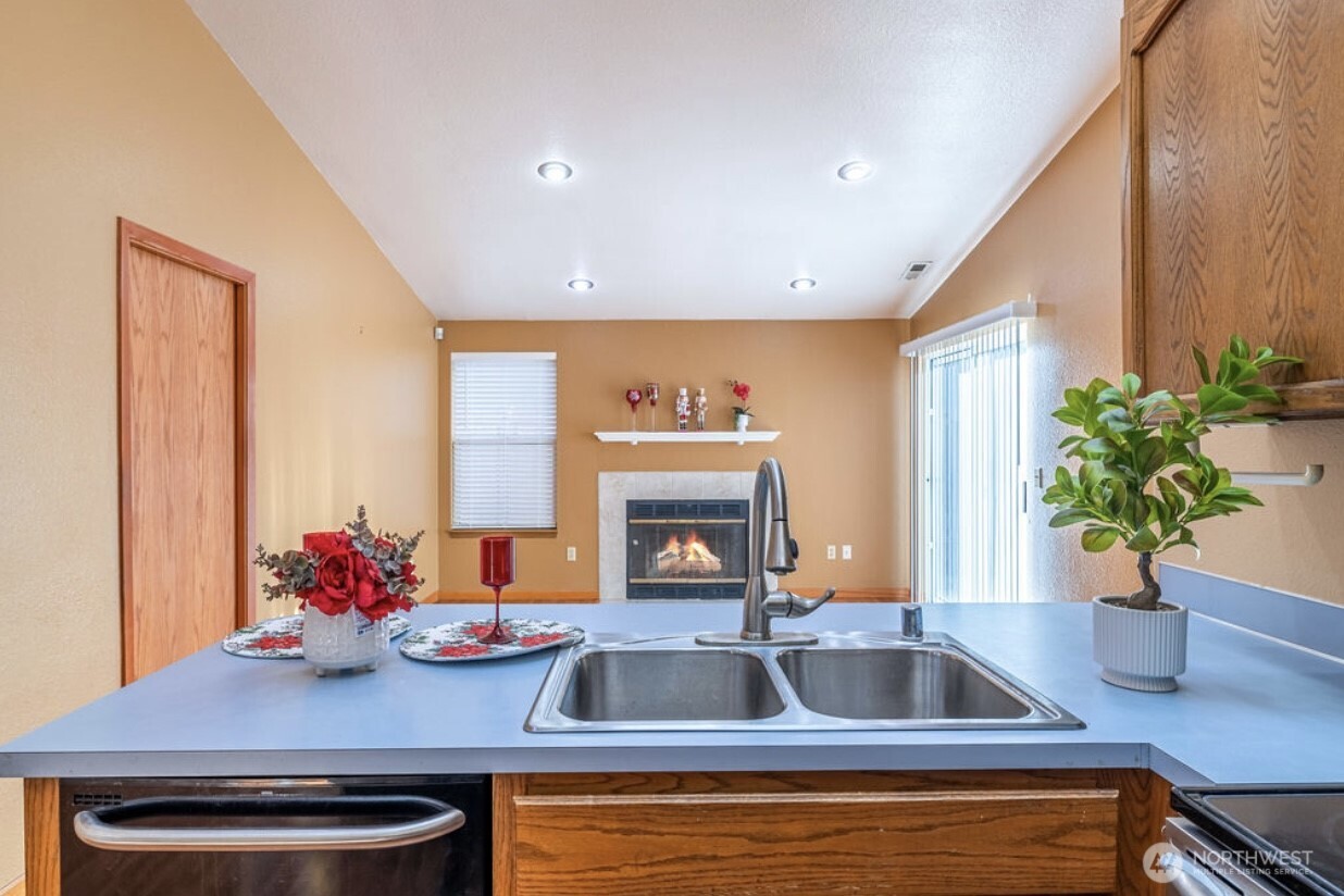 11209 Southeast 267th Place Kent, WA 98030 - Photo 13 of 27 a kitchen with a sink and a potted plant