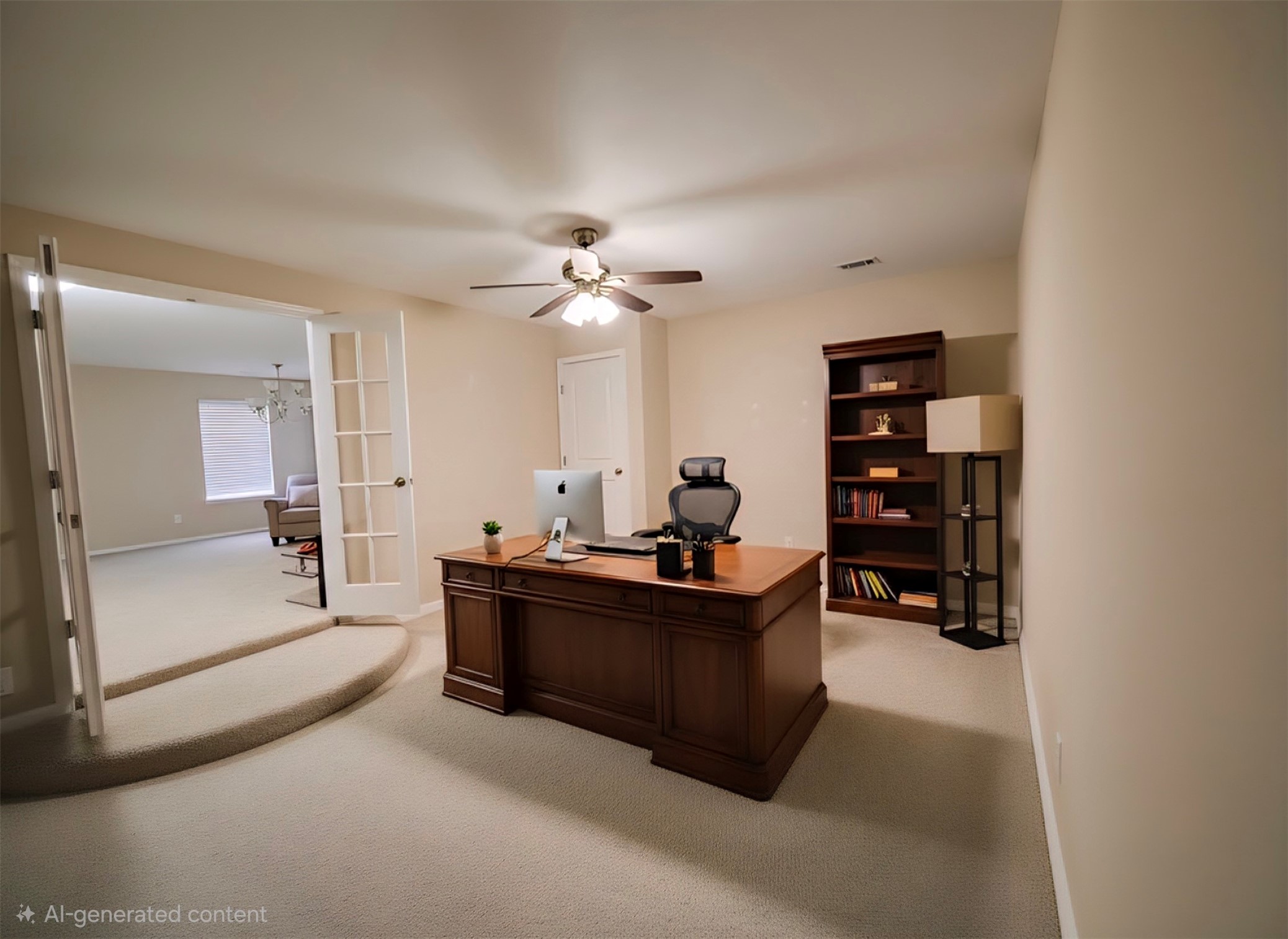 16903 Ridgemeadow Court Houston, TX 77083 - Photo 8 of 13 Garage turned into office space/theater room. Virtually staged.