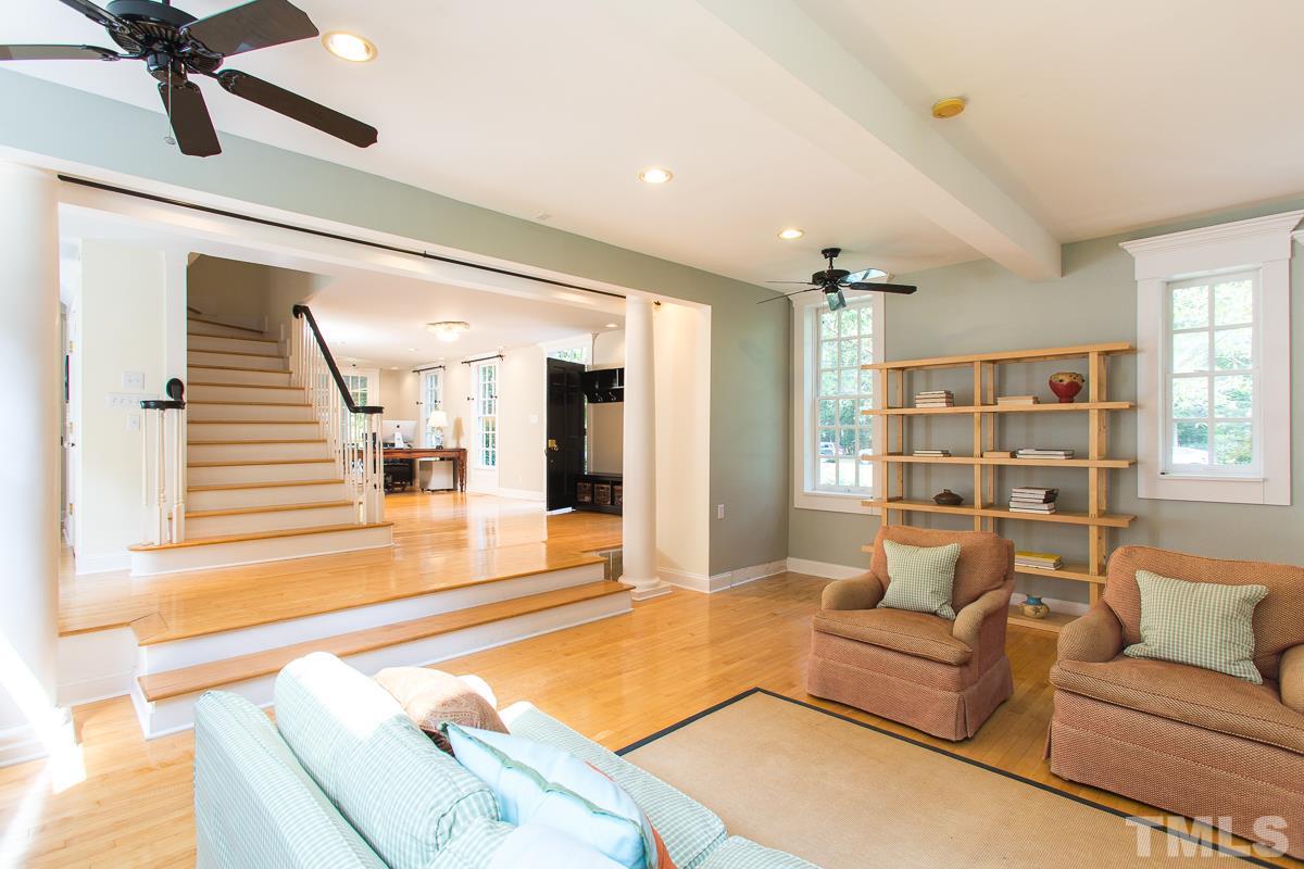 1715 Six Gables Road Durham, NC 27712 - Photo 12 of 25 Today's lifestyle calls for open concept living and this house delivers that flow in spades. From the family room you can take the front hall to the dining room or porch or you can take the back hall to the kitchen and deck. Either way, it's wide open.
