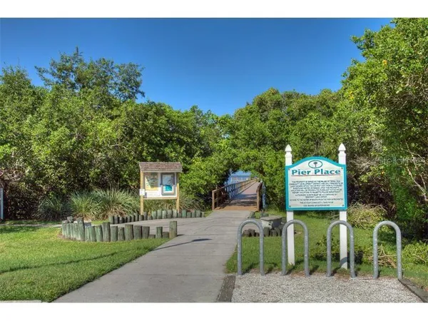 a view of a wooden bridge