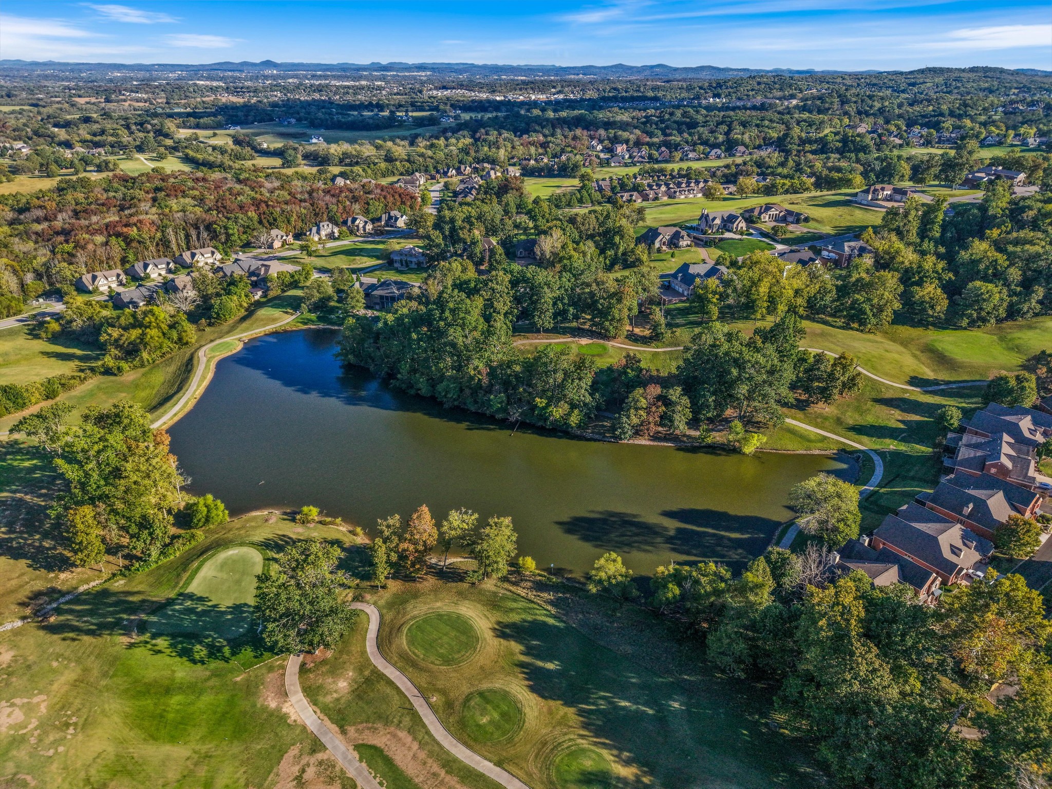 123 Chesapeake Court Lebanon, TN 37087 - Photo 60 of 62 an aerial view of a house with a lake view