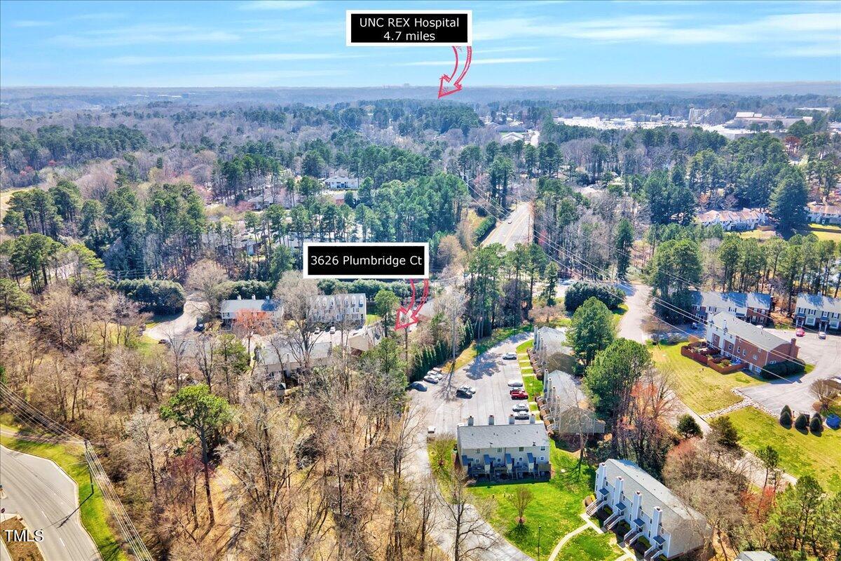 3626 Plumbridge Court Raleigh, NC 27613 - Photo 23 of 24 Aerial View