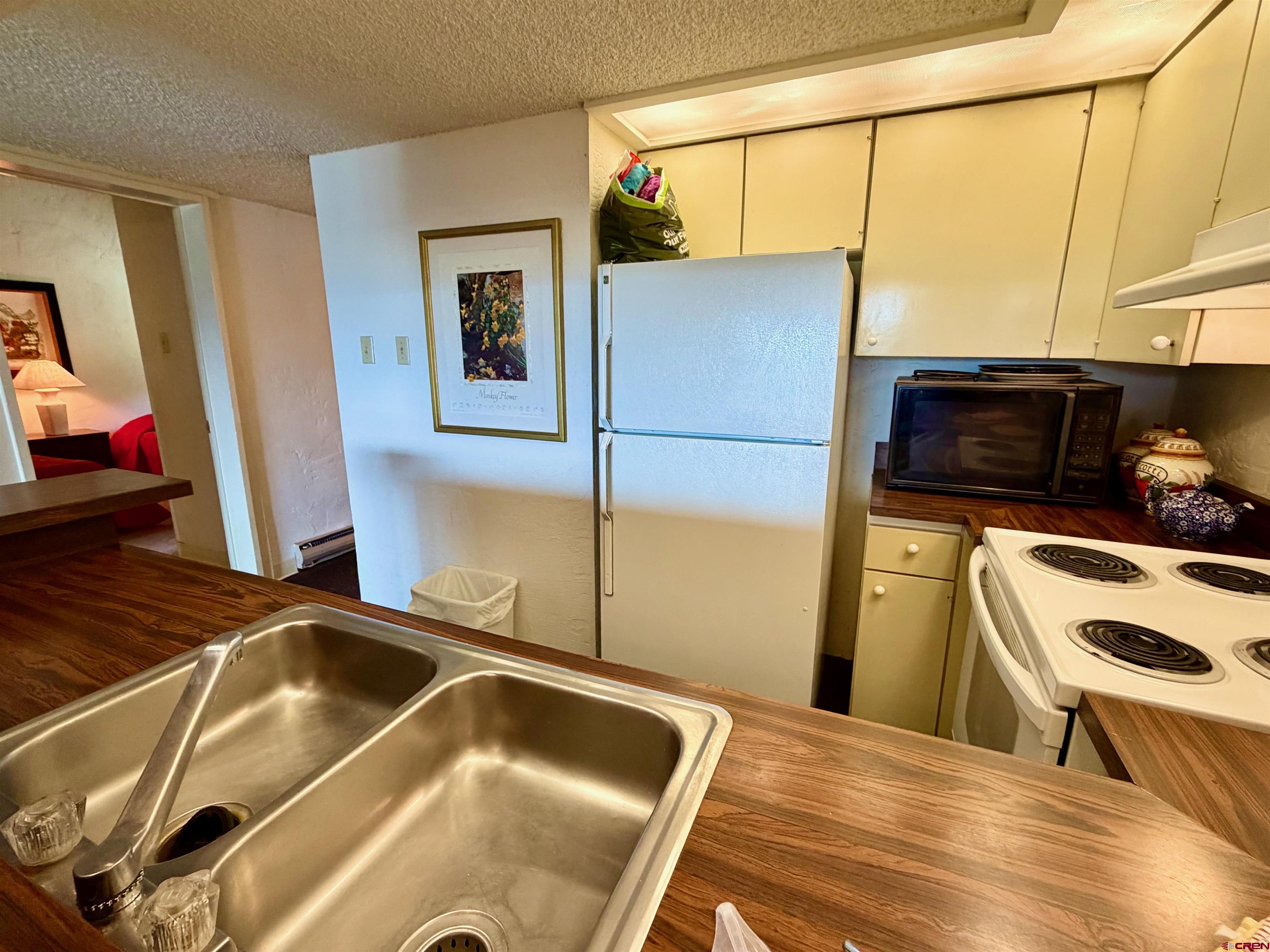 51 Whetstone Road, Unit 2306 Crested Butte, CO 81225 - Photo 16 of 44 a kitchen with a sink a refrigerator and cabinets
