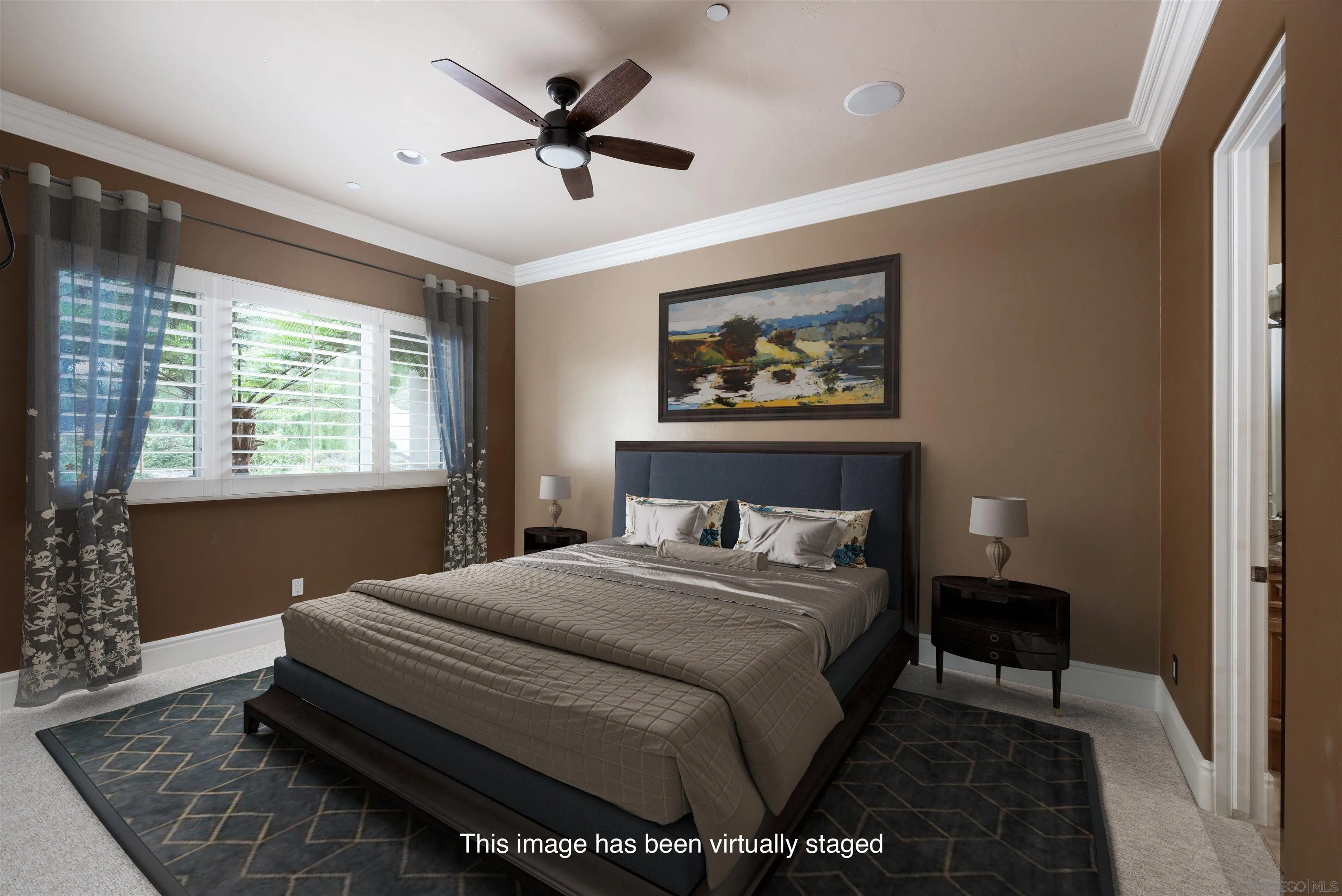 14755 High Valley Road Poway, CA 92064 - Photo 29 of 59 a bedroom with a bed and a painting on the wall