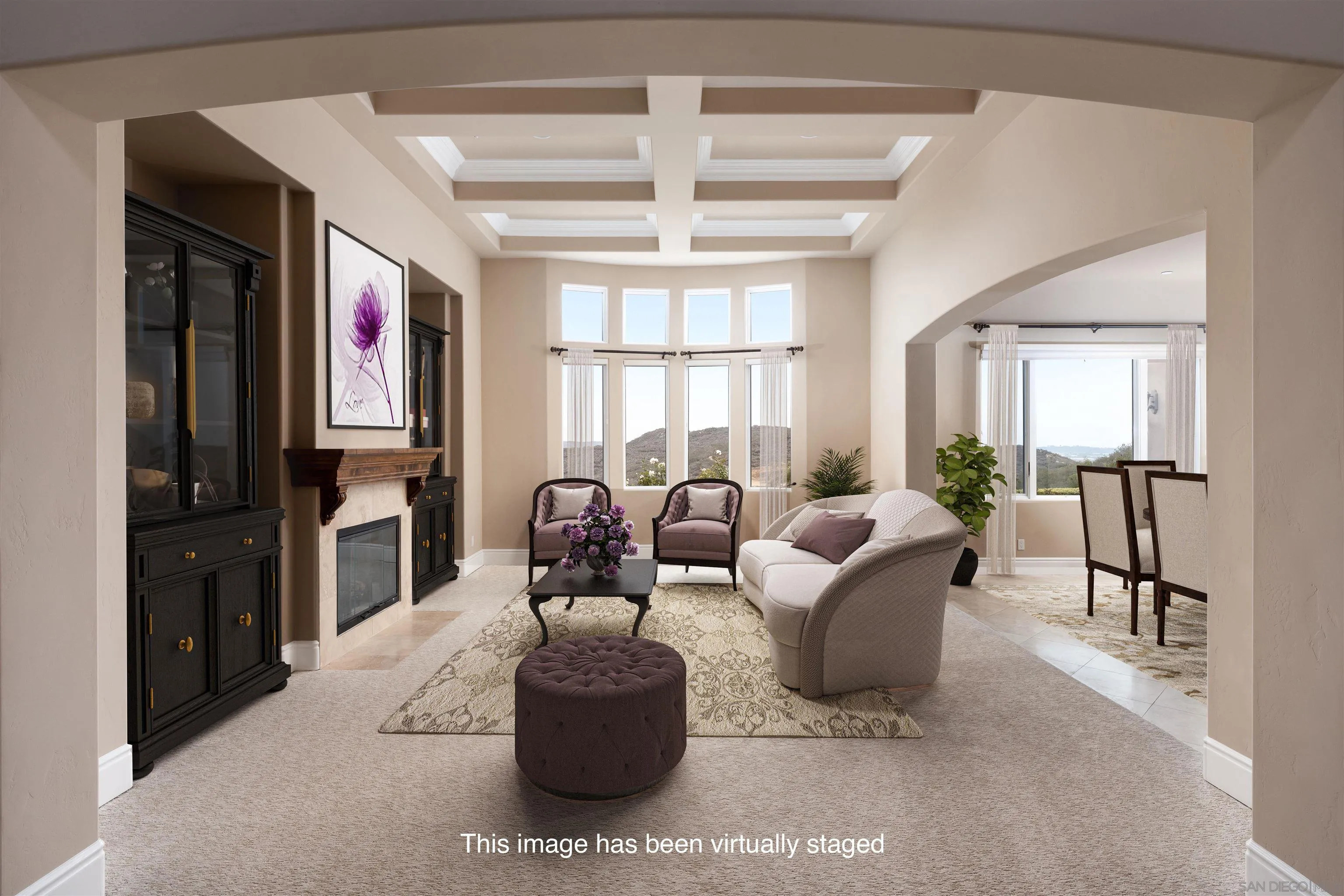 14755 High Valley Road Poway, CA 92064 - Photo 4 of 59 a living room with furniture a large window and flat screen tv