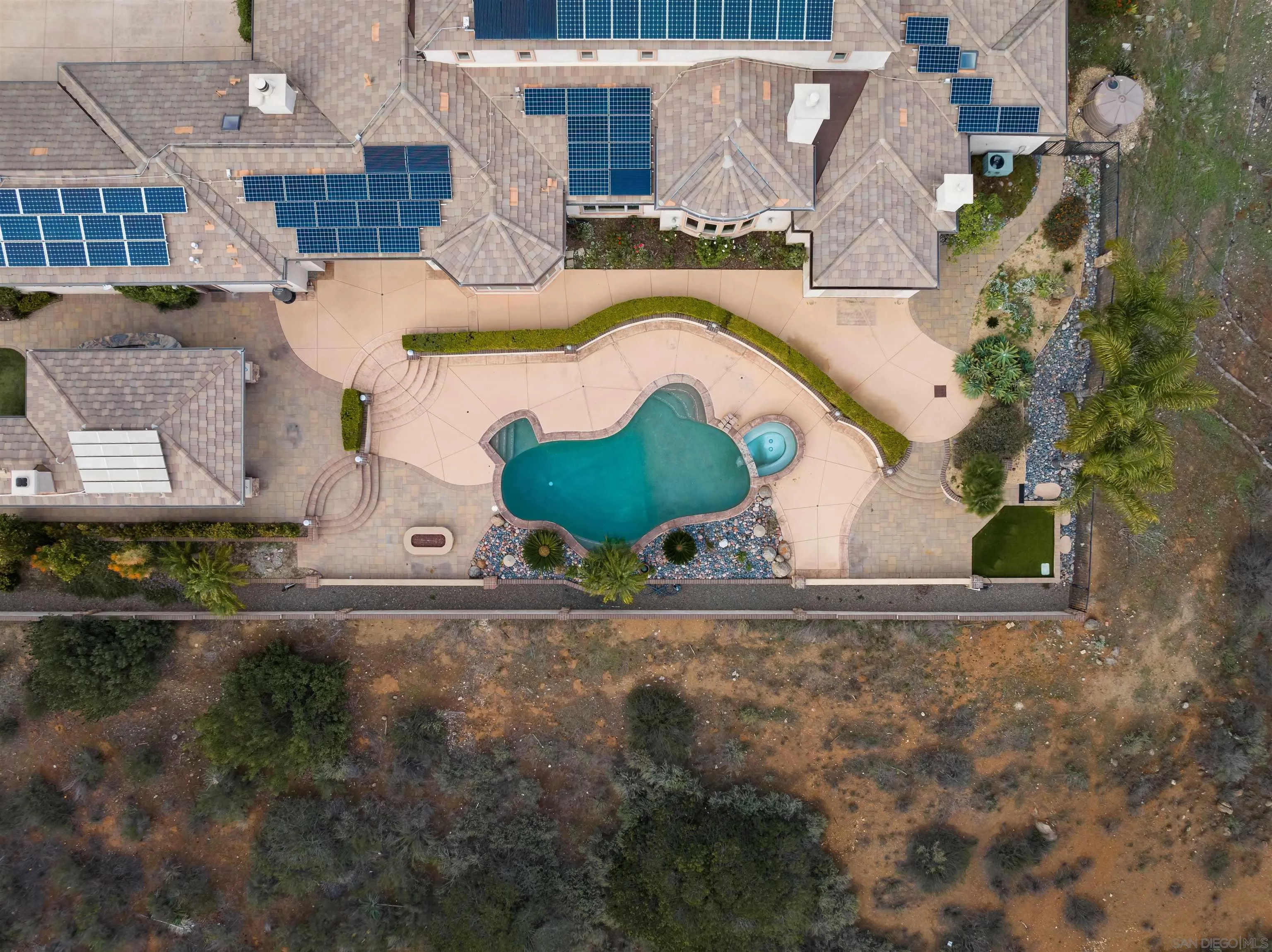 14755 High Valley Road Poway, CA 92064 - Photo 49 of 59 an aerial view of a house with a yard and lake view