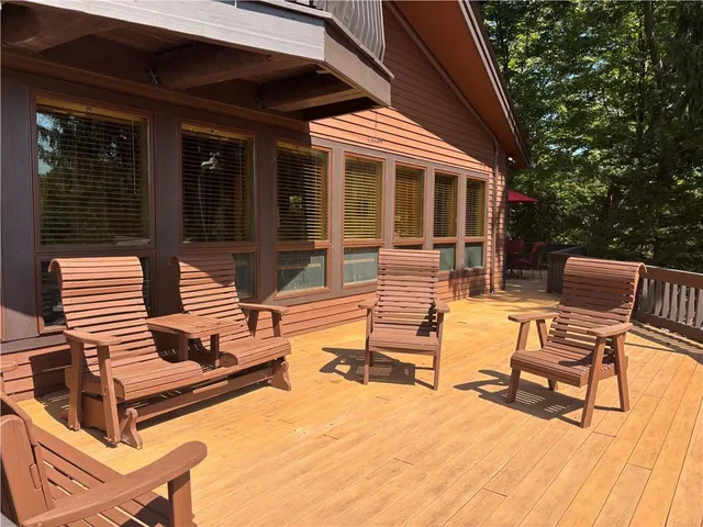 a view of a terrace with furniture