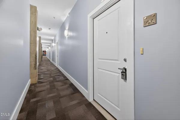a view of a hallway with a elevator