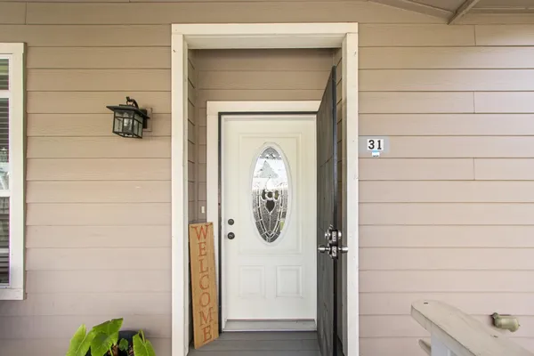 a front view of a house