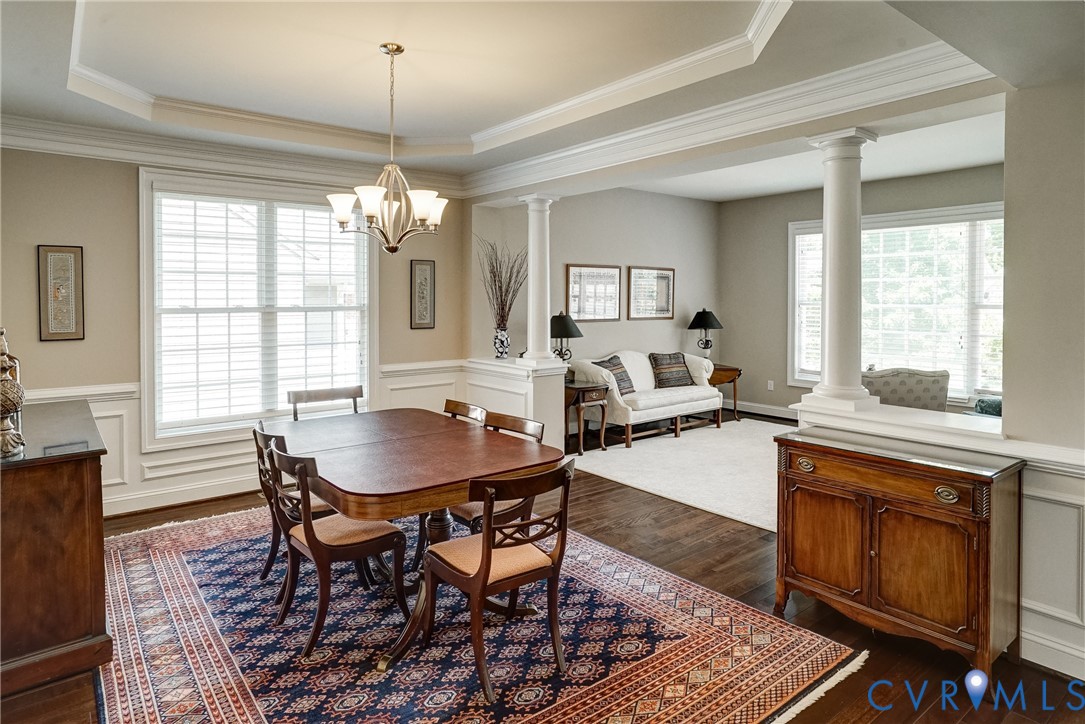 3606 Edenfield Road Midlothian, VA 23113 - Photo 13 of 67 Formal dining space featuring dark wood-finish flo