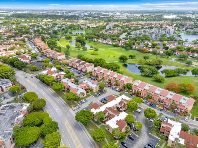a view of a lake with a city view