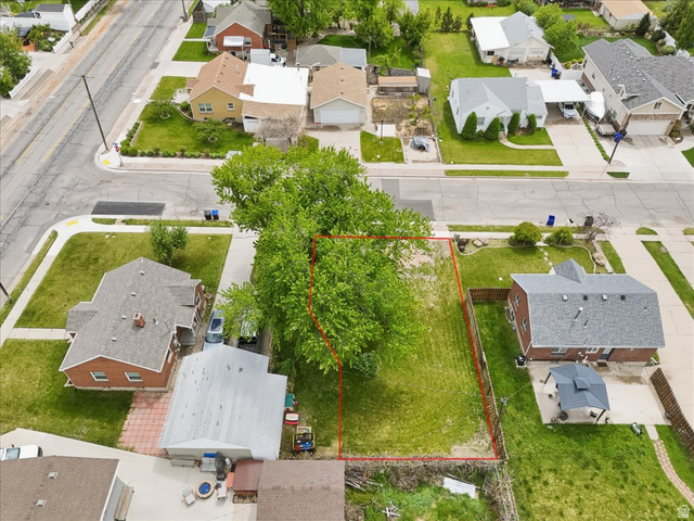 385 East Randall Way South, Unit 2 Centerville, UT 84014 - Photo 3 of 21 Aerial perspective of suburban area with property boundaries highlighted