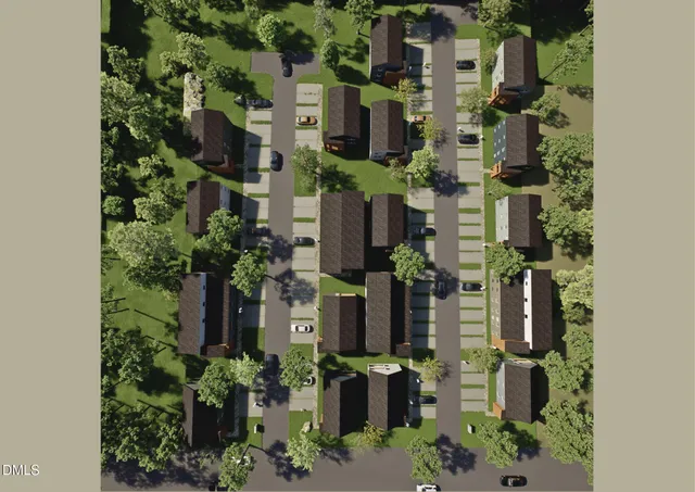 an aerial view of multiple house