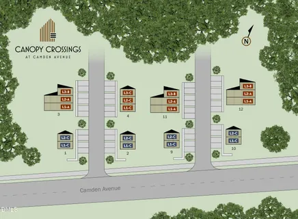 a view of a swimming pool with lawn chairs