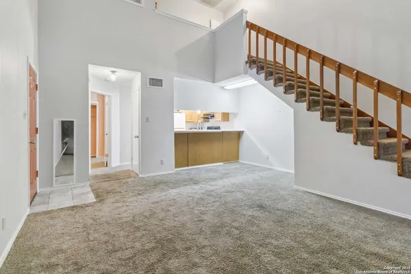 a view of an entryway with staircase