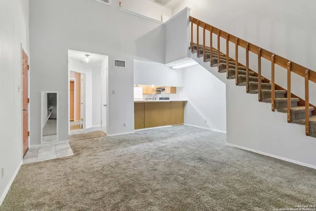 a view of an entryway with staircase