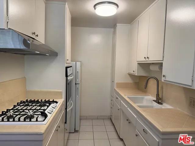 a kitchen with sink a stove and refrigerator