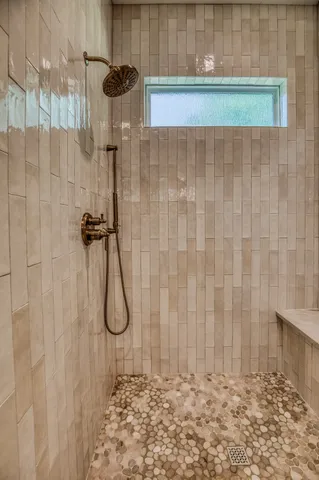 a bathroom with a shower