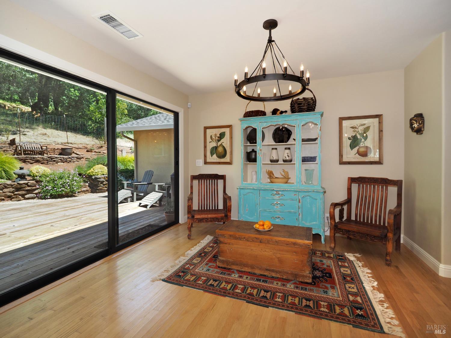 22549 River Road Geyserville, CA 95441 - Photo 16 of 63 Dining area or sitting room for guest while to prepare dinner with large sliding glass door to private deck