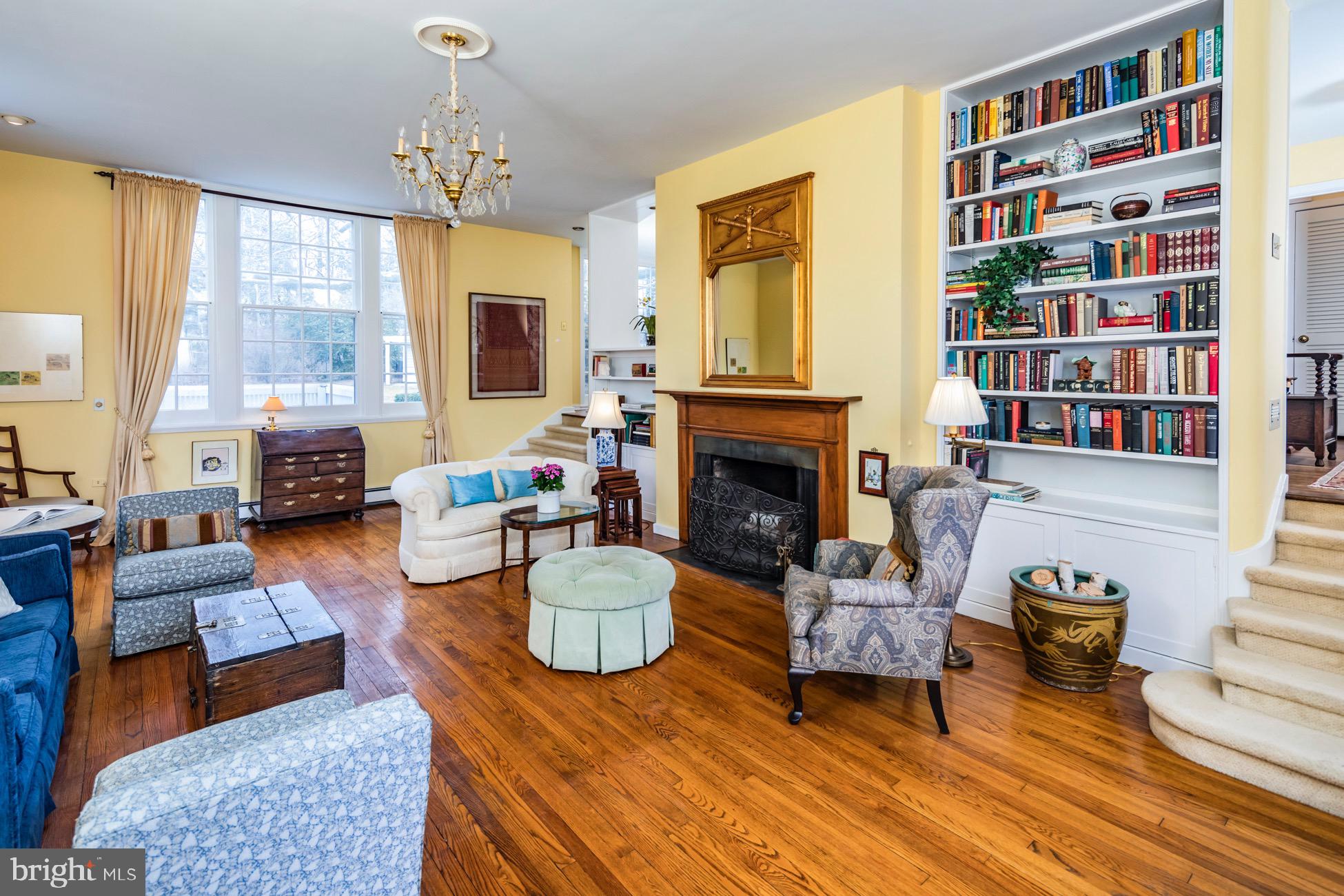183 Edgerstoune Road Princeton, NJ 08540 - Photo 3 of 27 Living Room With Steps Up To Foyer