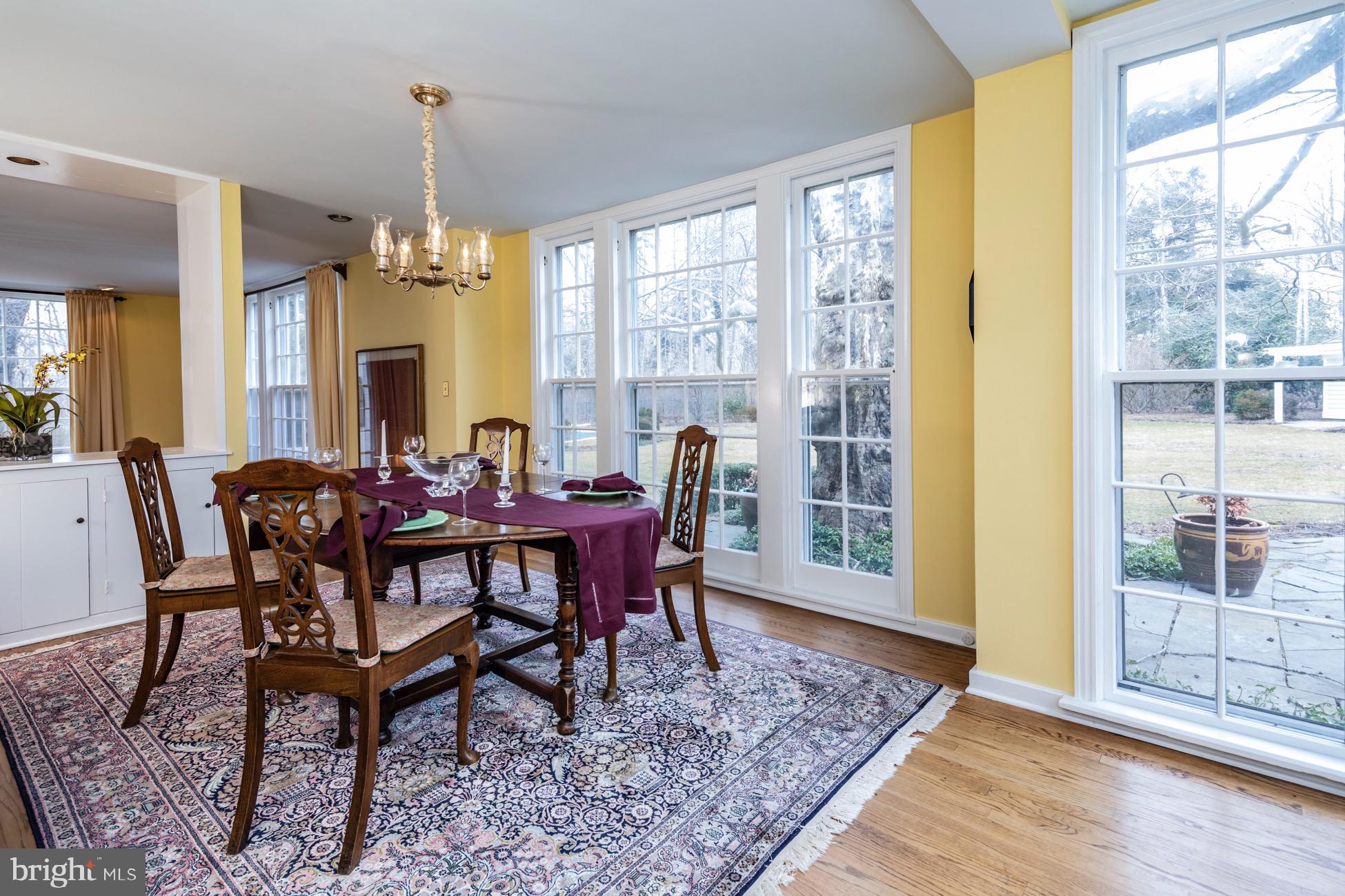 183 Edgerstoune Road Princeton, NJ 08540 - Photo 7 of 27 Dining Room With Floor to Ceiling Windows