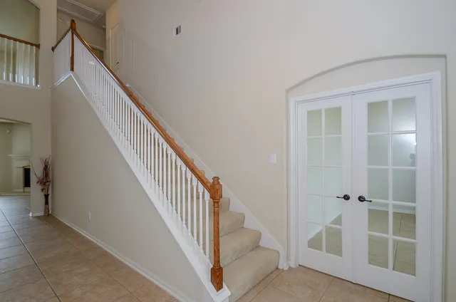 an empty room with windows